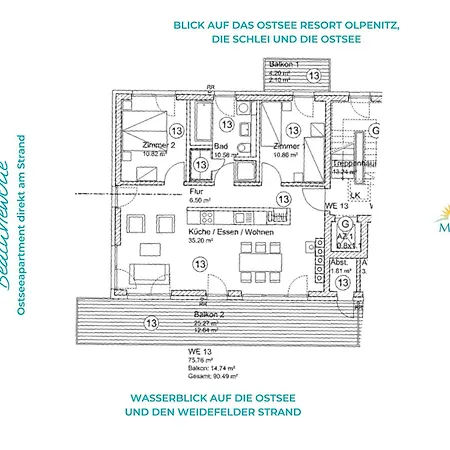 Beachviewone- 3og, Meerblick, Balkon, Kamin, Sauna
