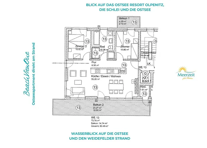 Beachviewone- 3og, Meerblick, Balkon, Kamin, Sauna